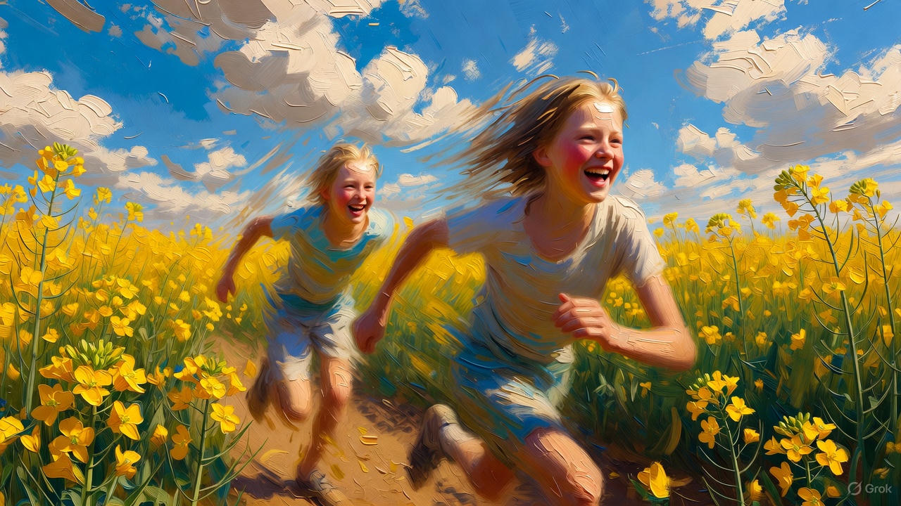 野原をかける青少年