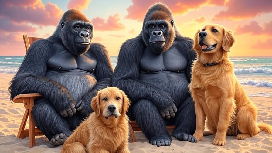 ゴリラ夫婦、愛犬