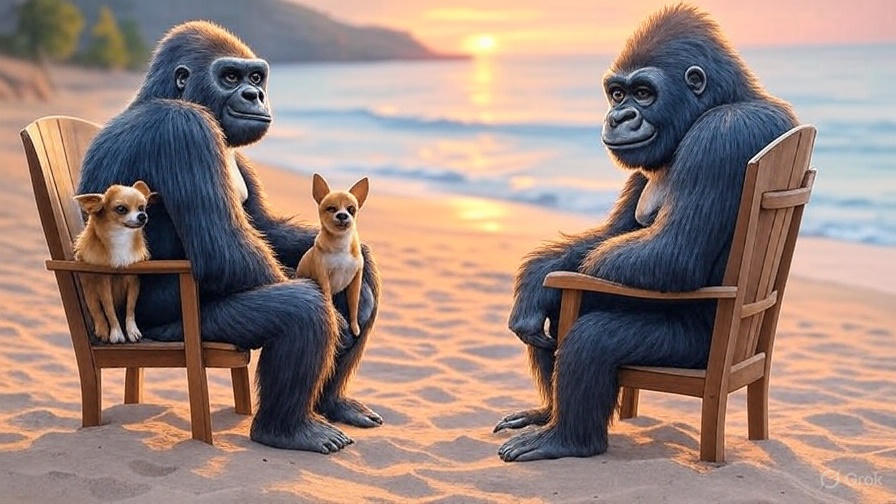 ゴリラ夫婦と愛犬