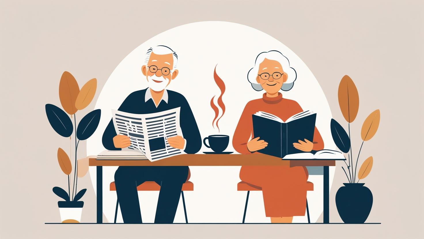 シニア夫婦の仲良く読書