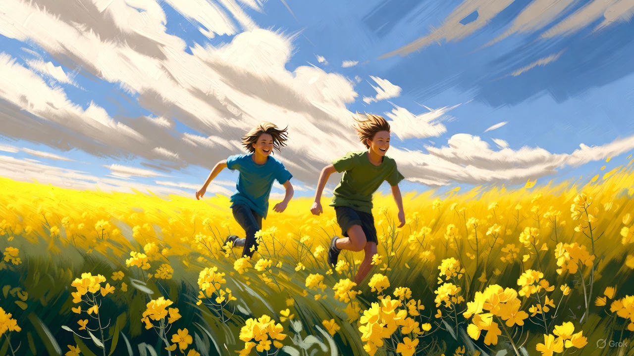 野原をかける青少年