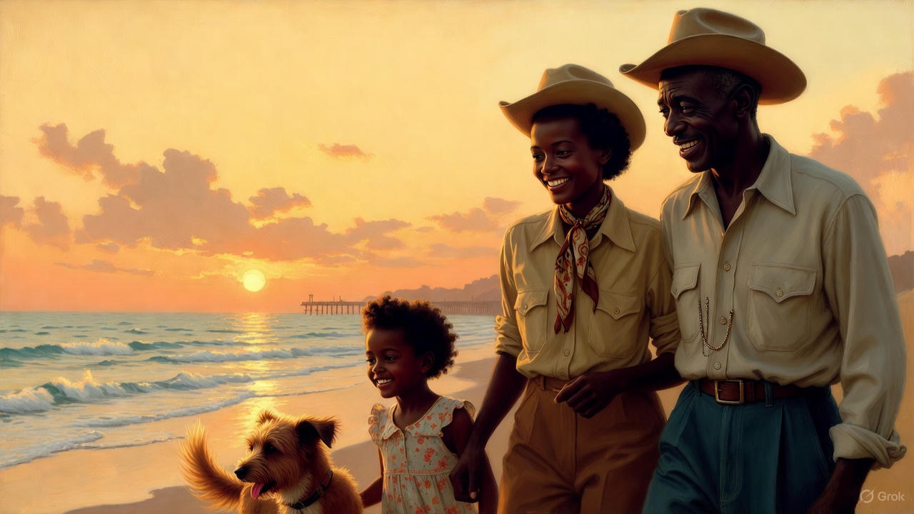 黒人夫婦と愛犬と娘