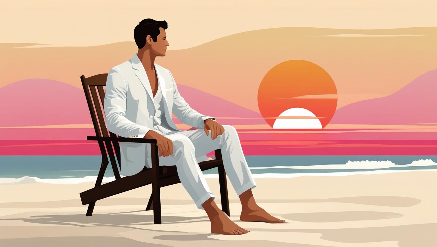 浜辺で黄昏テイル紳士