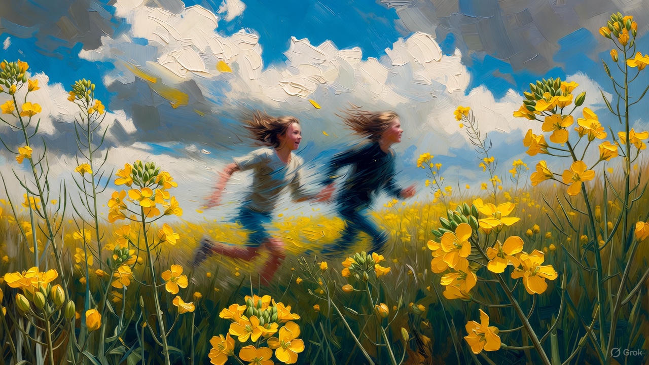 野原をかける青少年