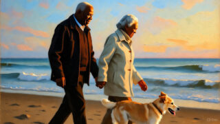 黒人夫婦と愛犬