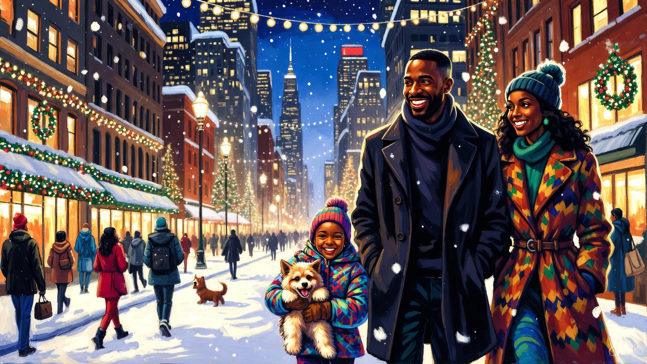 黒人夫婦と愛犬と娘