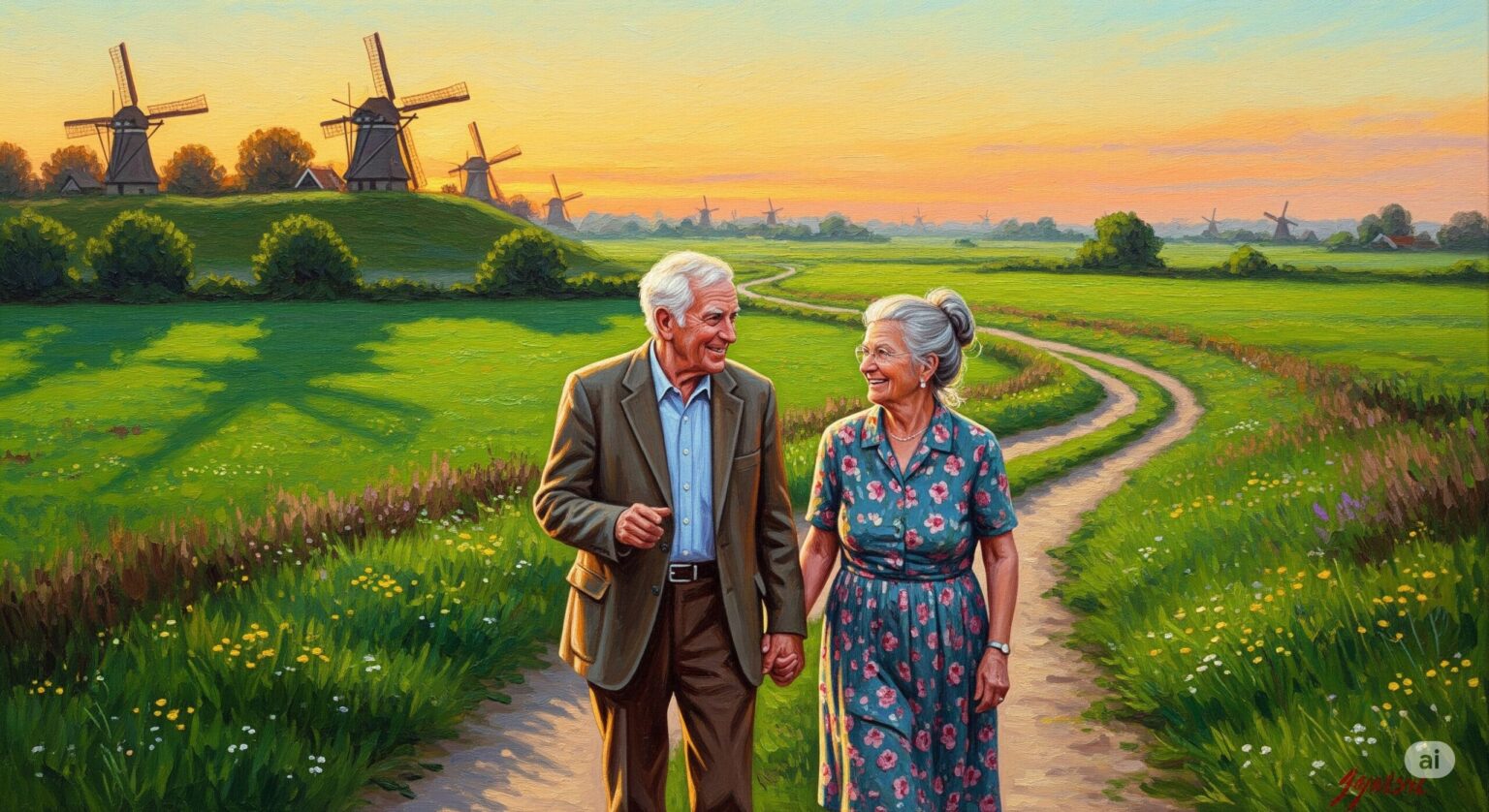 シニア夫婦の散歩