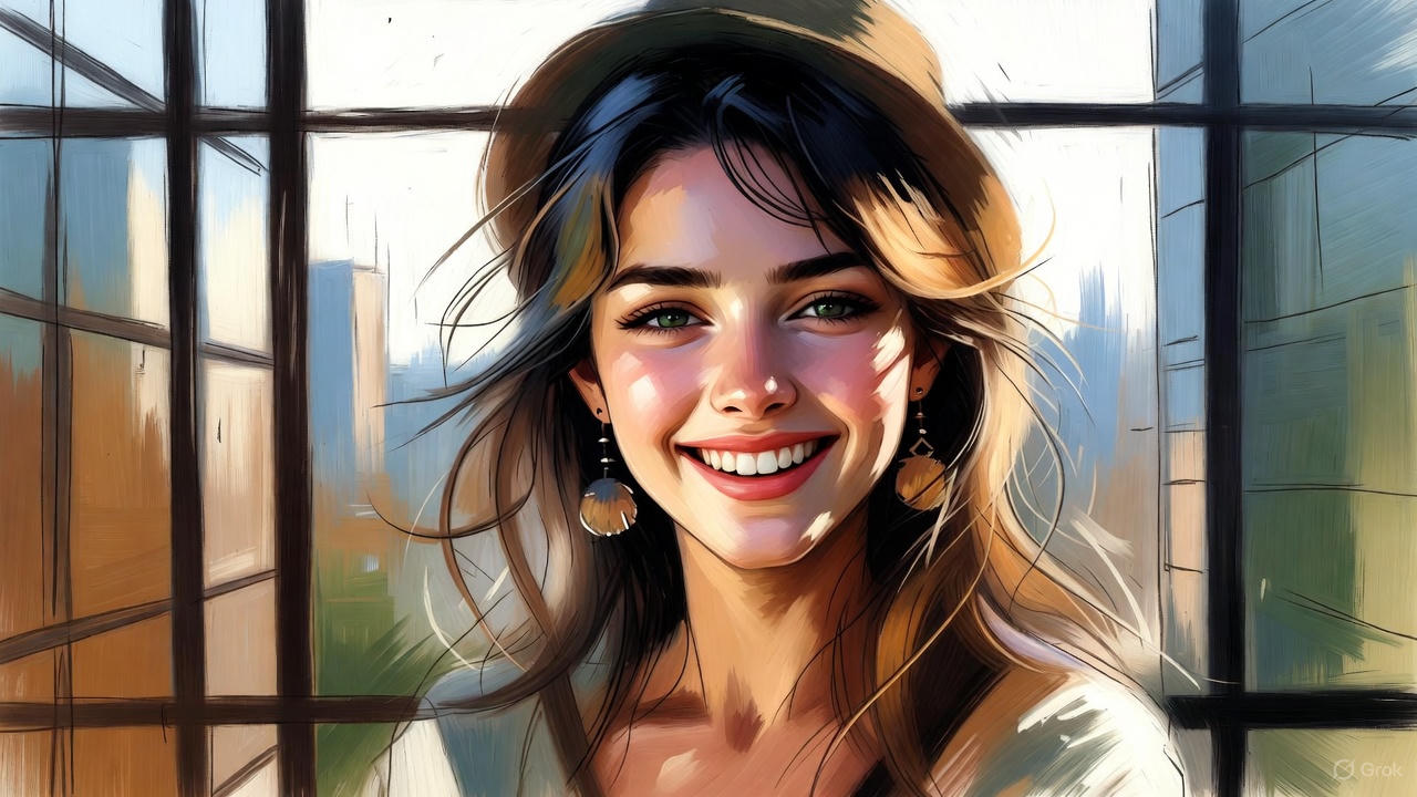 若い女性の笑顔