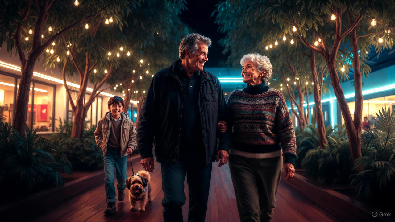 シニア夫婦と孫と愛犬