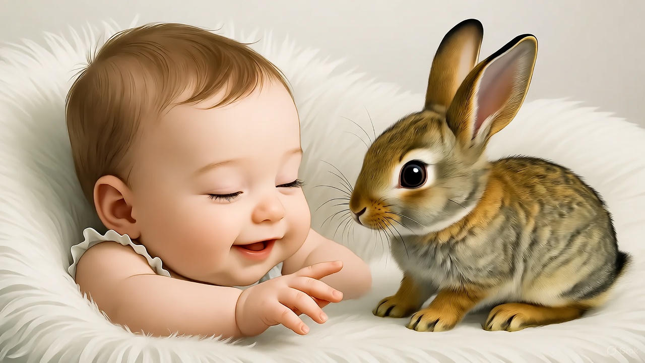 赤ちゃんとうさぎ