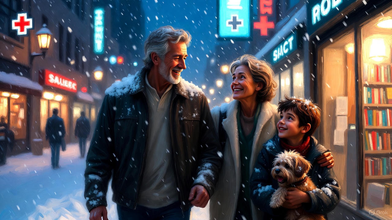 シニア夫婦と孫と愛犬