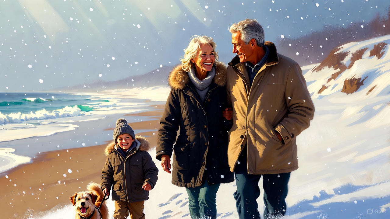 シニア夫婦と孫と愛犬