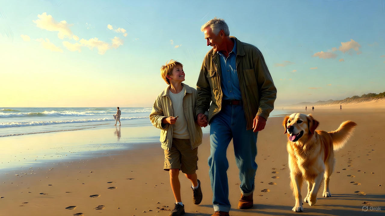 シニア夫婦と孫と愛犬
