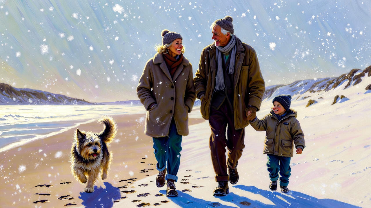 シニア夫婦と孫と愛犬