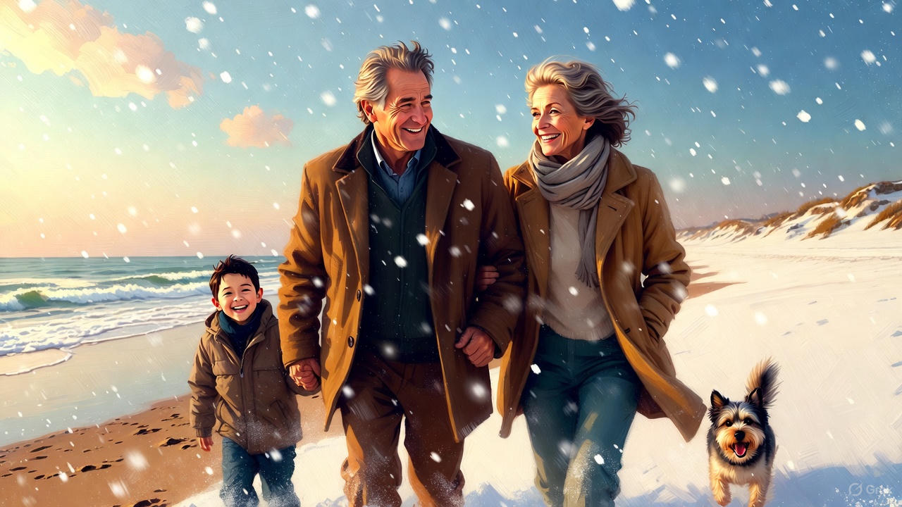 シニア夫婦と孫と愛犬