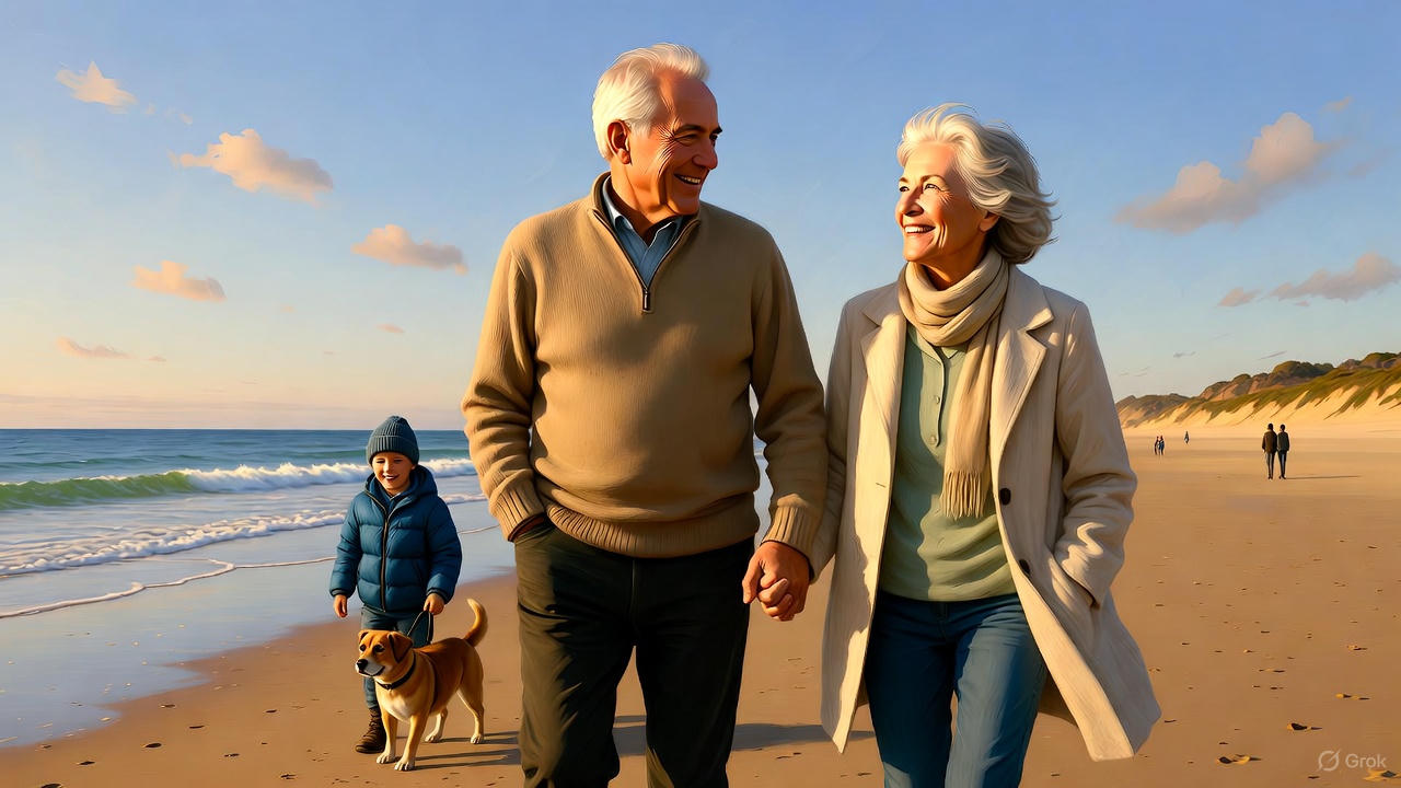 シニア夫婦と孫と愛犬