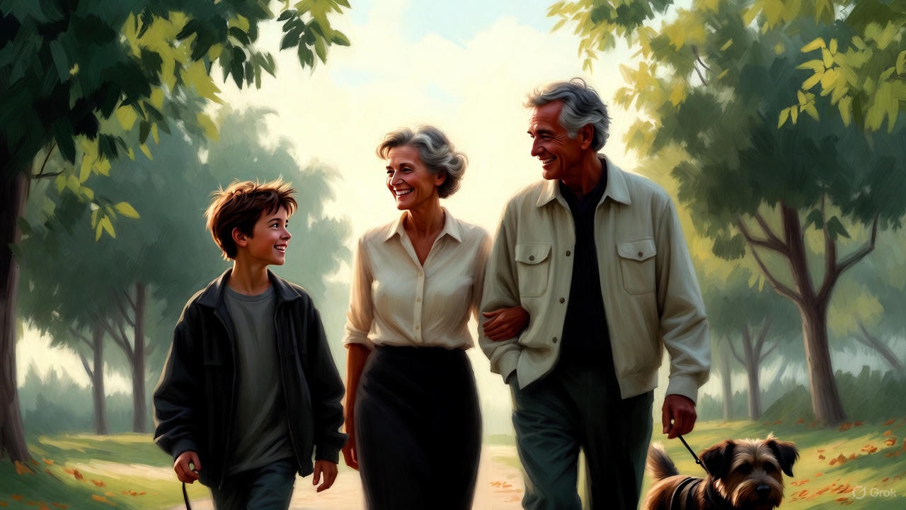 シニア夫婦と孫と愛犬
