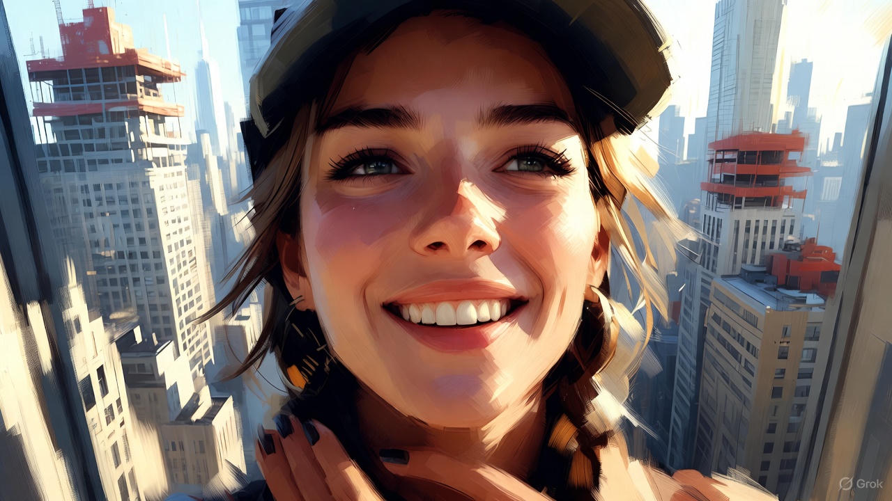 若い女性の笑顔