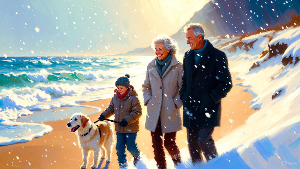 シニア夫婦と孫と愛犬