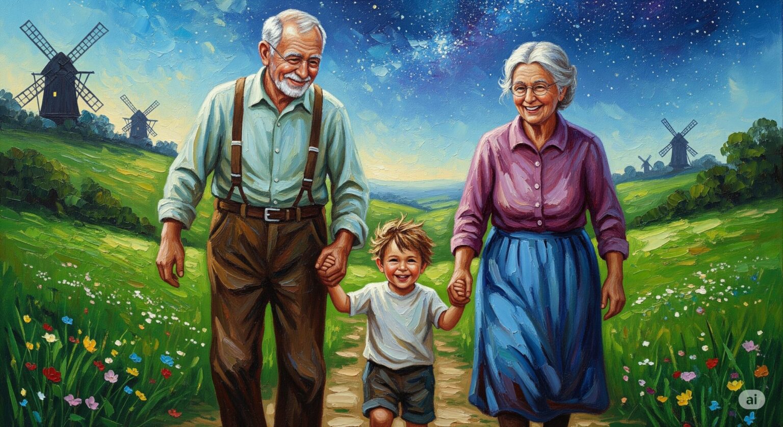 シニア夫婦と孫