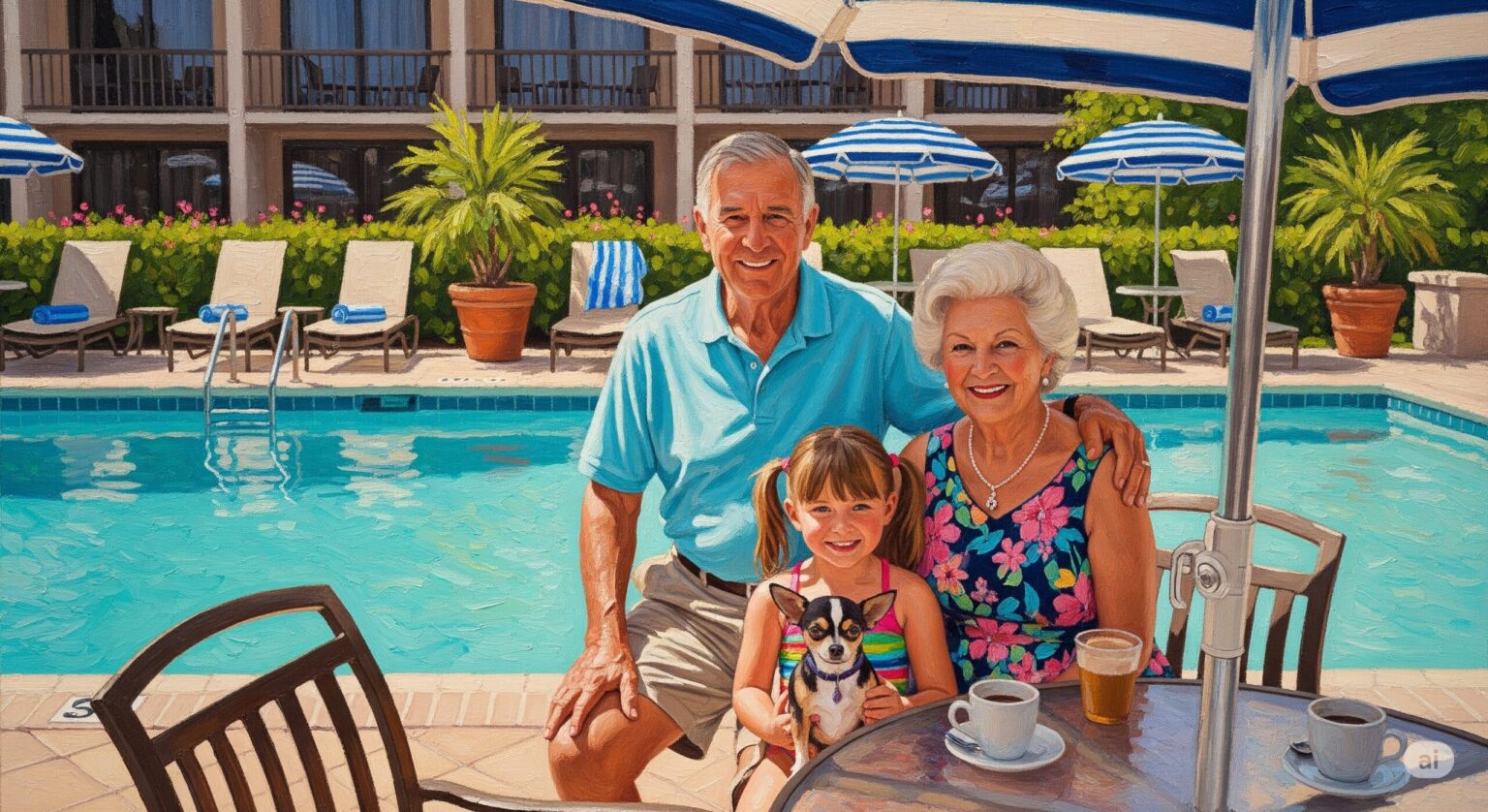 シニア夫婦と孫と愛犬