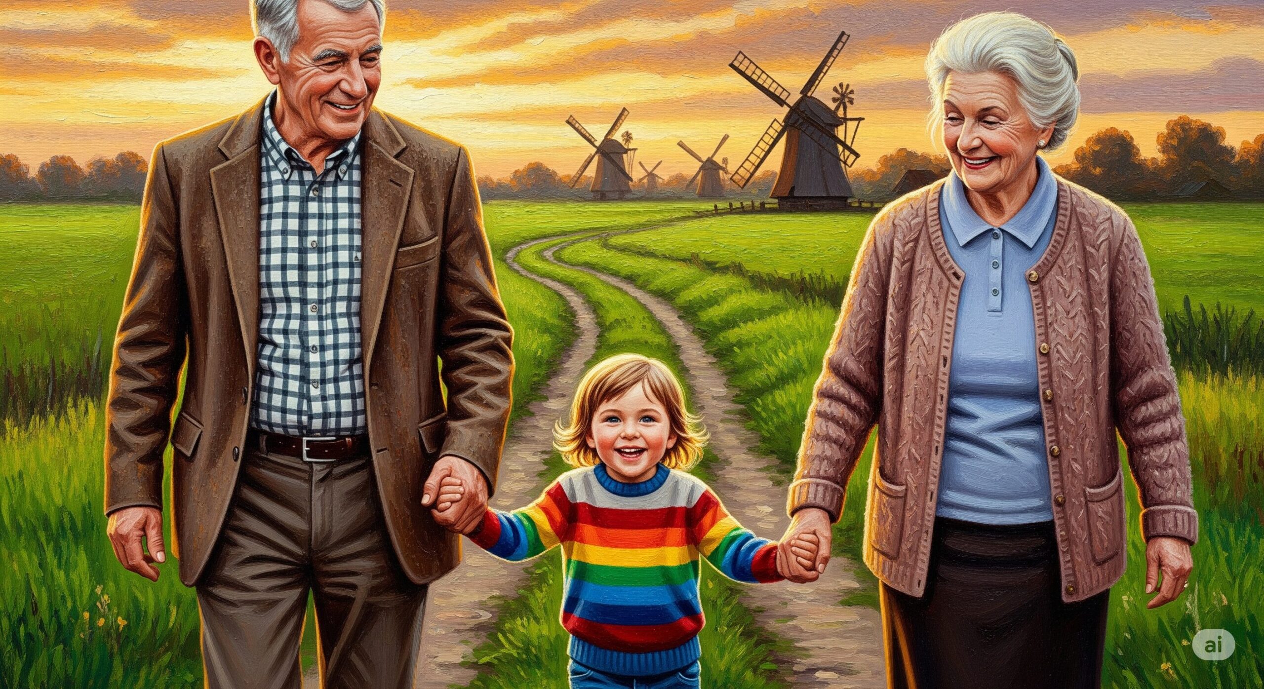 シニア夫婦と孫と愛犬