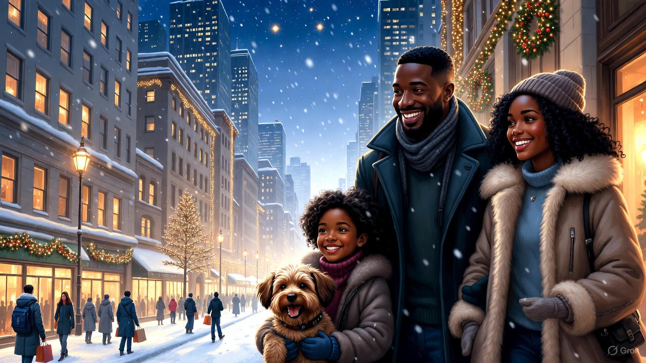 黒人夫婦と愛犬と娘