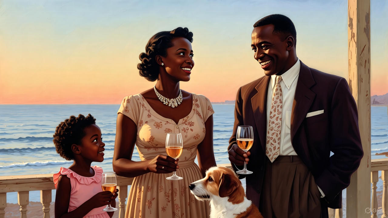 黒人夫婦と愛犬と娘