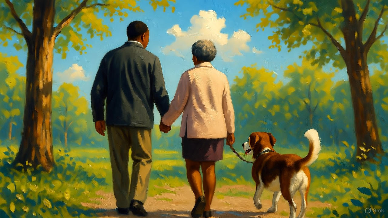 黒人夫婦と愛犬と娘