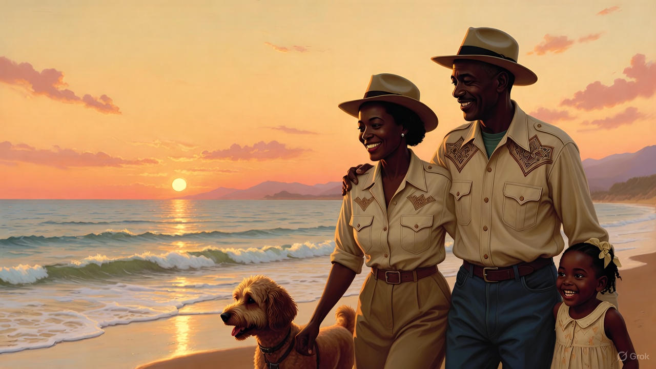 黒人夫婦と愛犬と娘