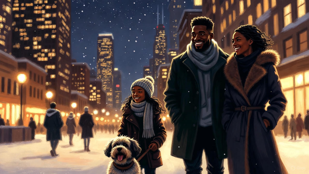 黒人夫婦と愛犬と娘