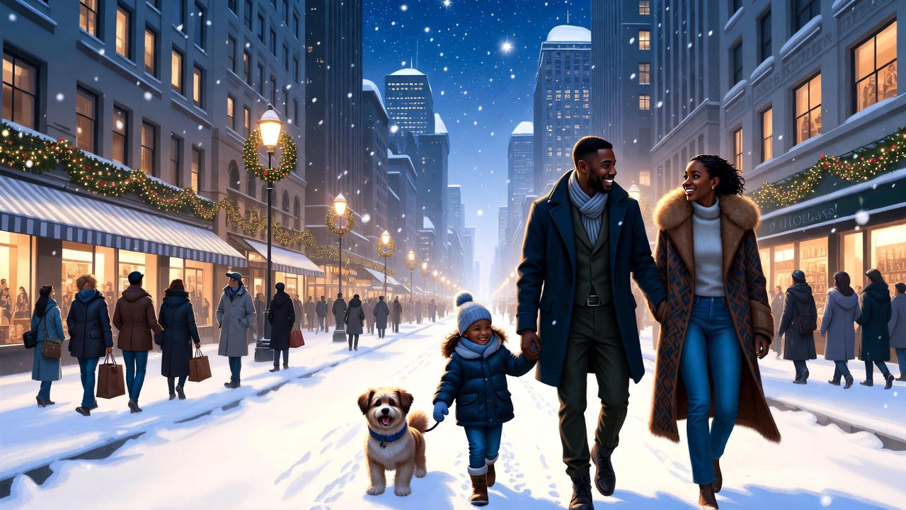 黒人夫婦と愛犬と娘