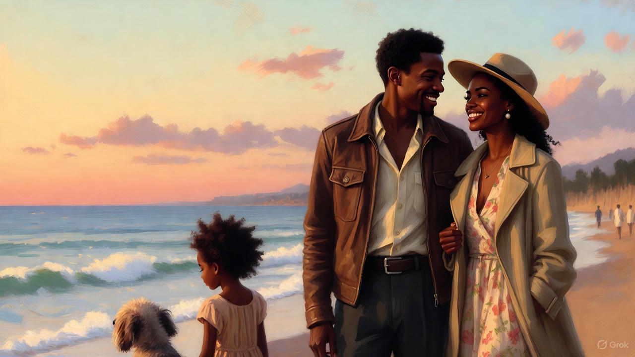 黒人夫婦と愛犬と娘