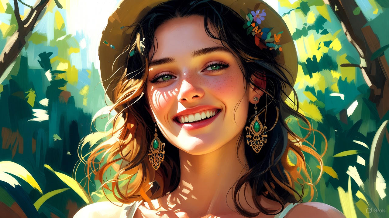 若い女性の笑顔