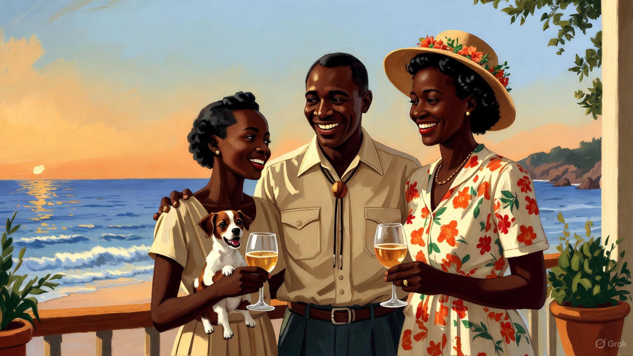 黒人夫婦と愛犬と娘