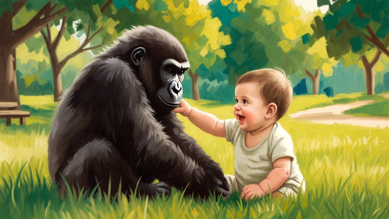 赤ちゃんとゴリラ