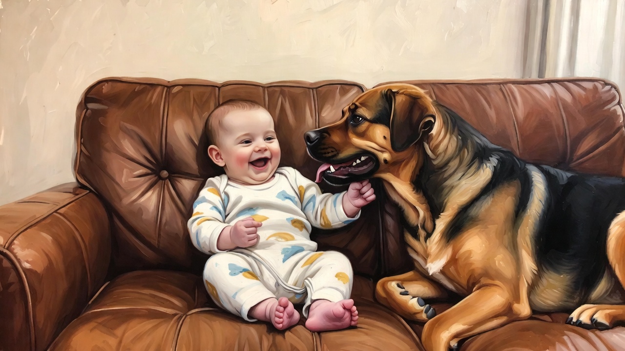 赤ちゃんと愛犬