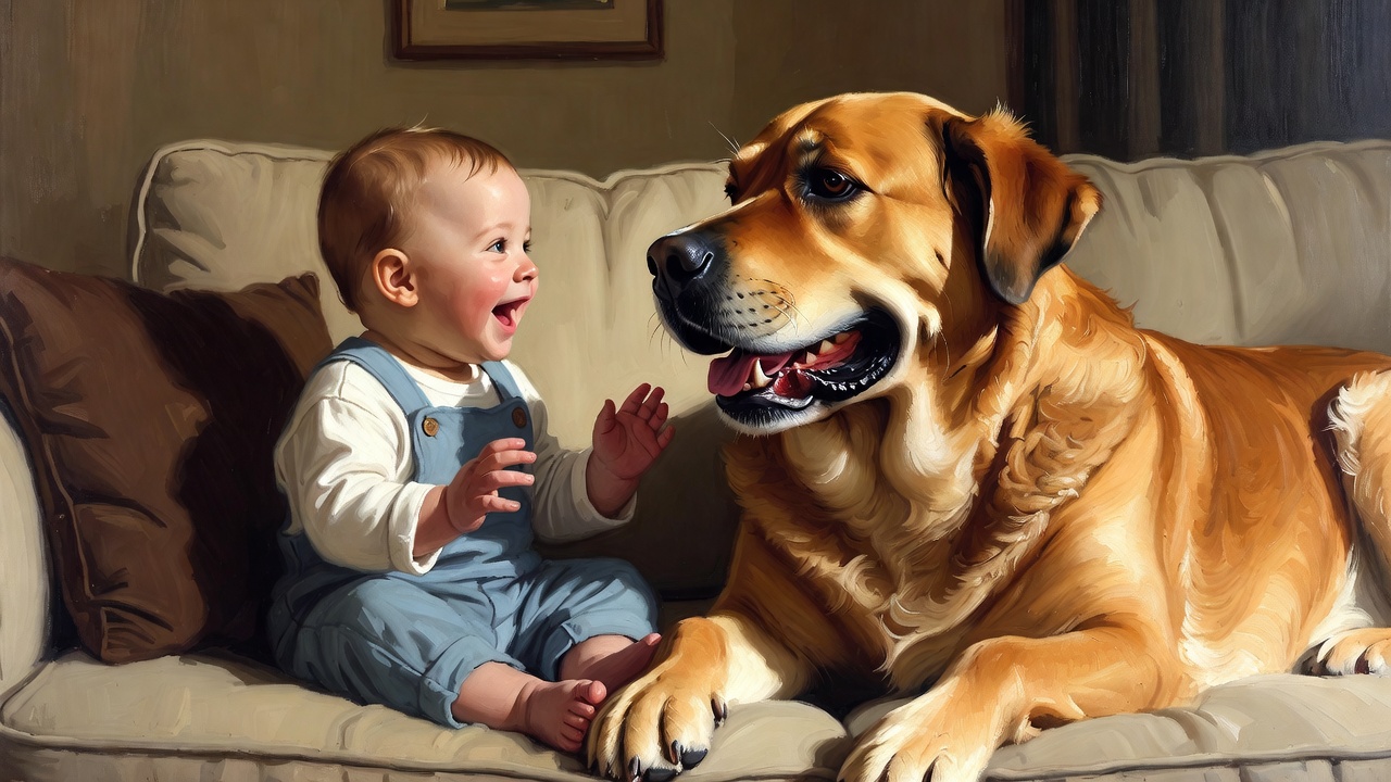 赤ちゃんと愛犬