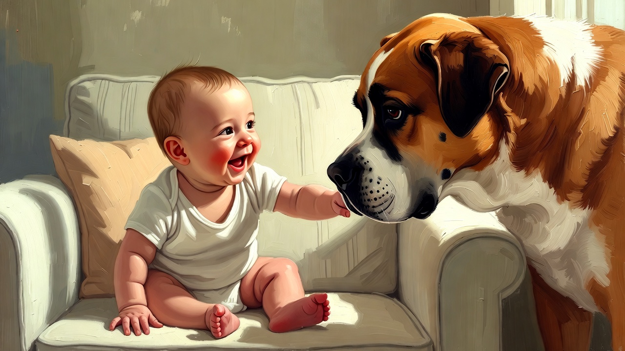 赤ちゃんと愛犬