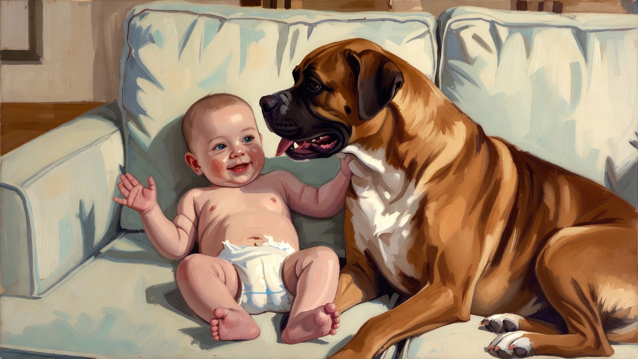 赤ちゃんと愛犬