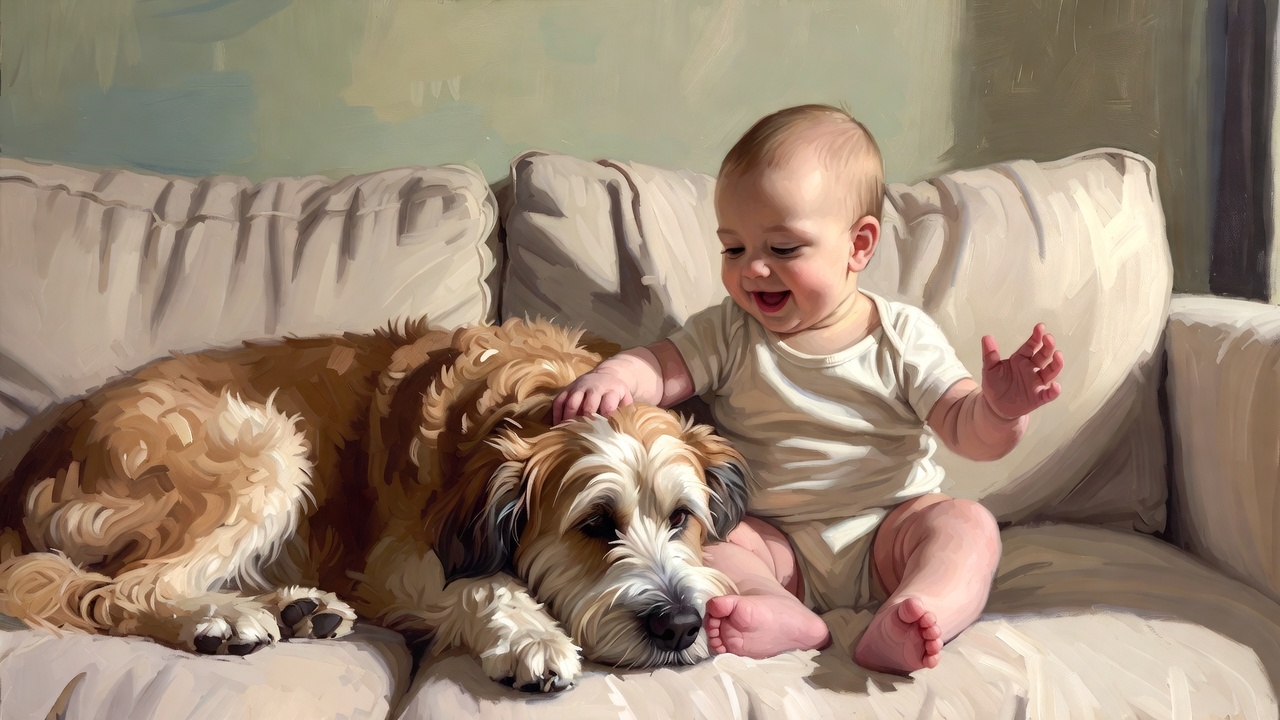 赤ちゃんと愛犬