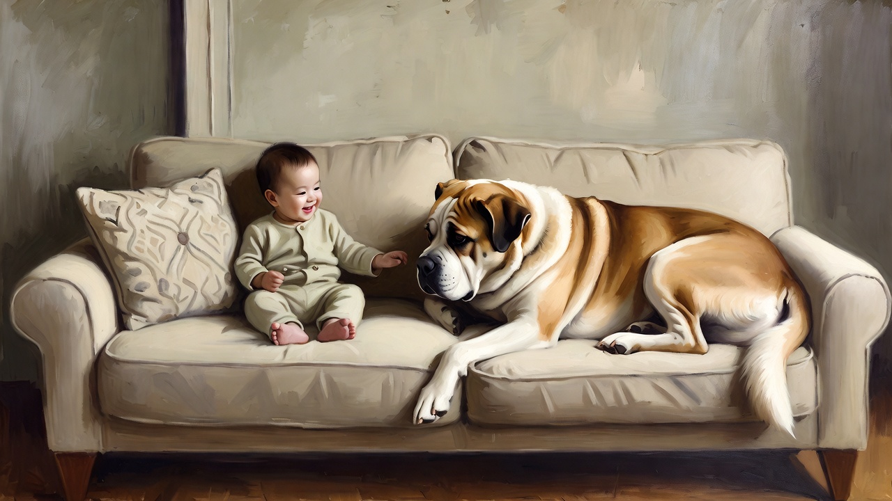 赤ちゃんと愛犬