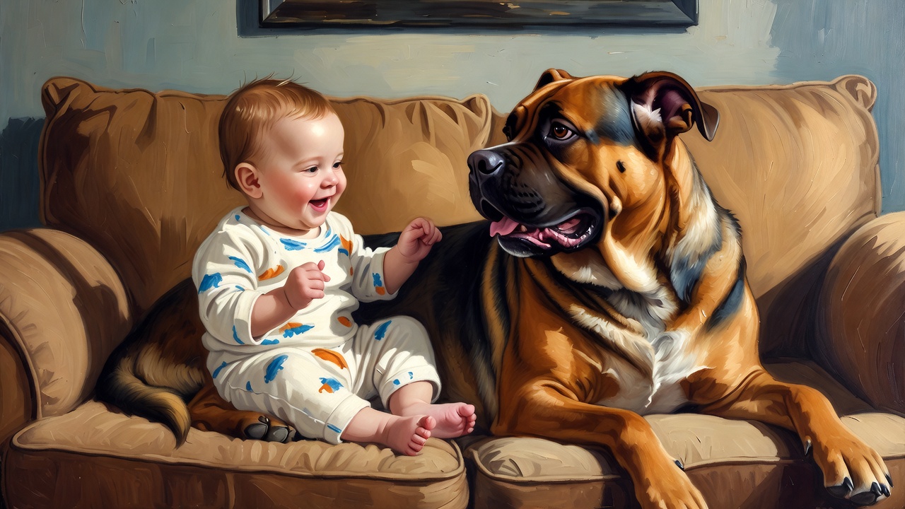 赤ちゃんと愛犬