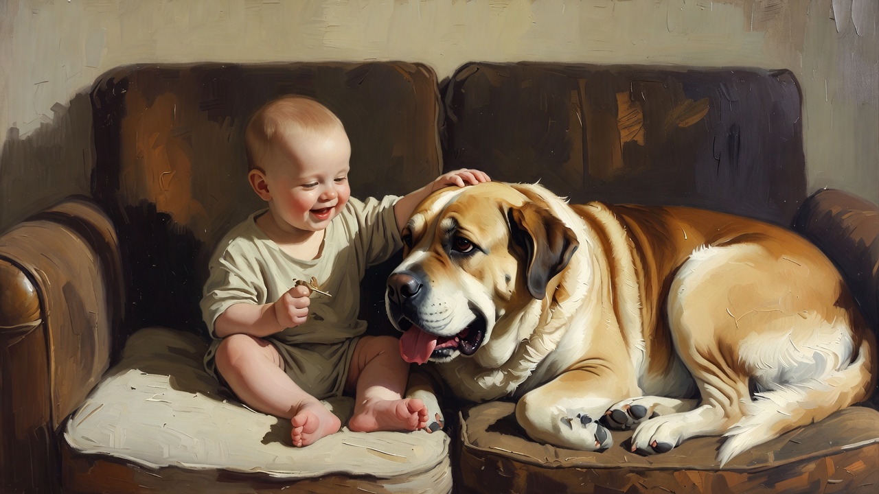 赤ちゃんと愛犬