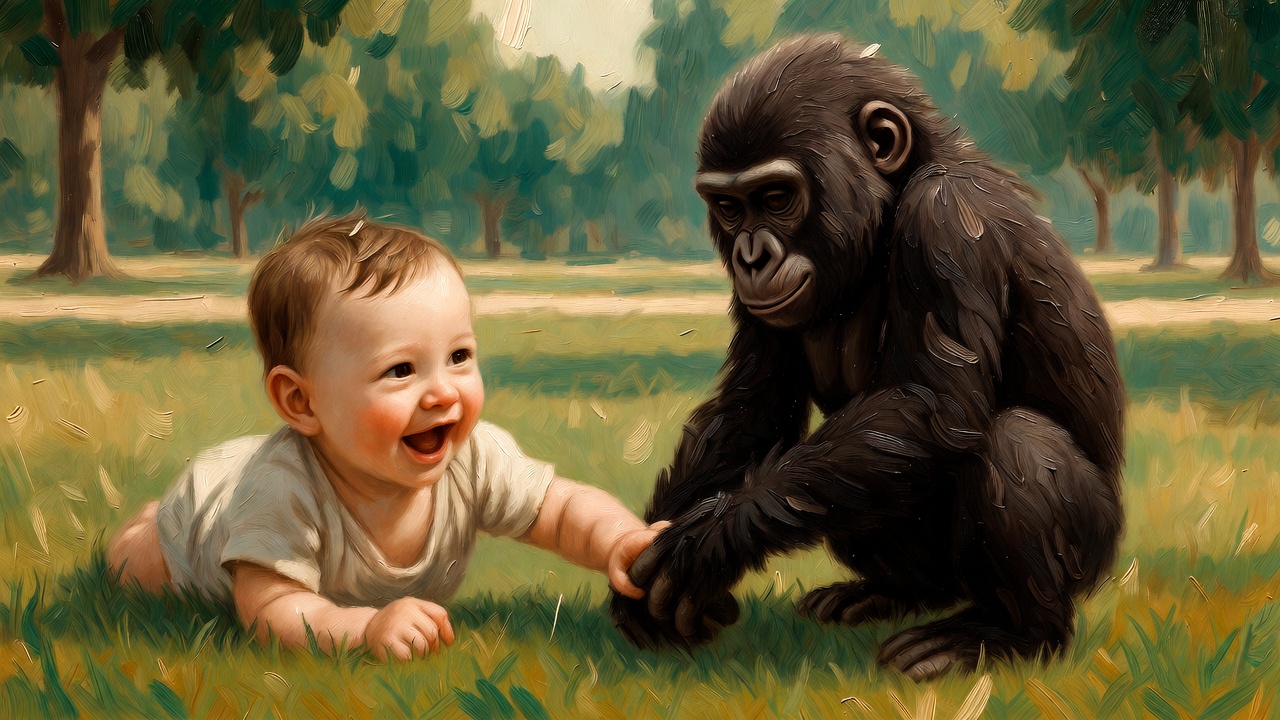 赤ちゃんとゴリラ