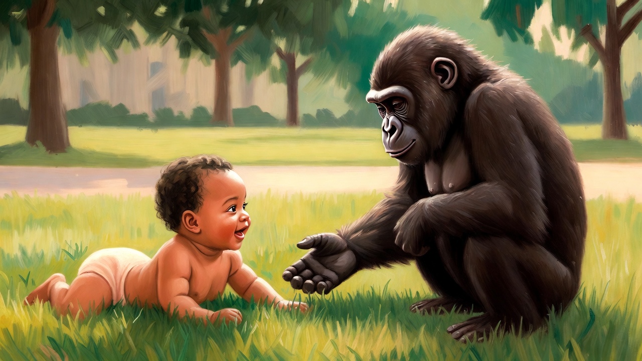 赤ちゃんとゴリラ
