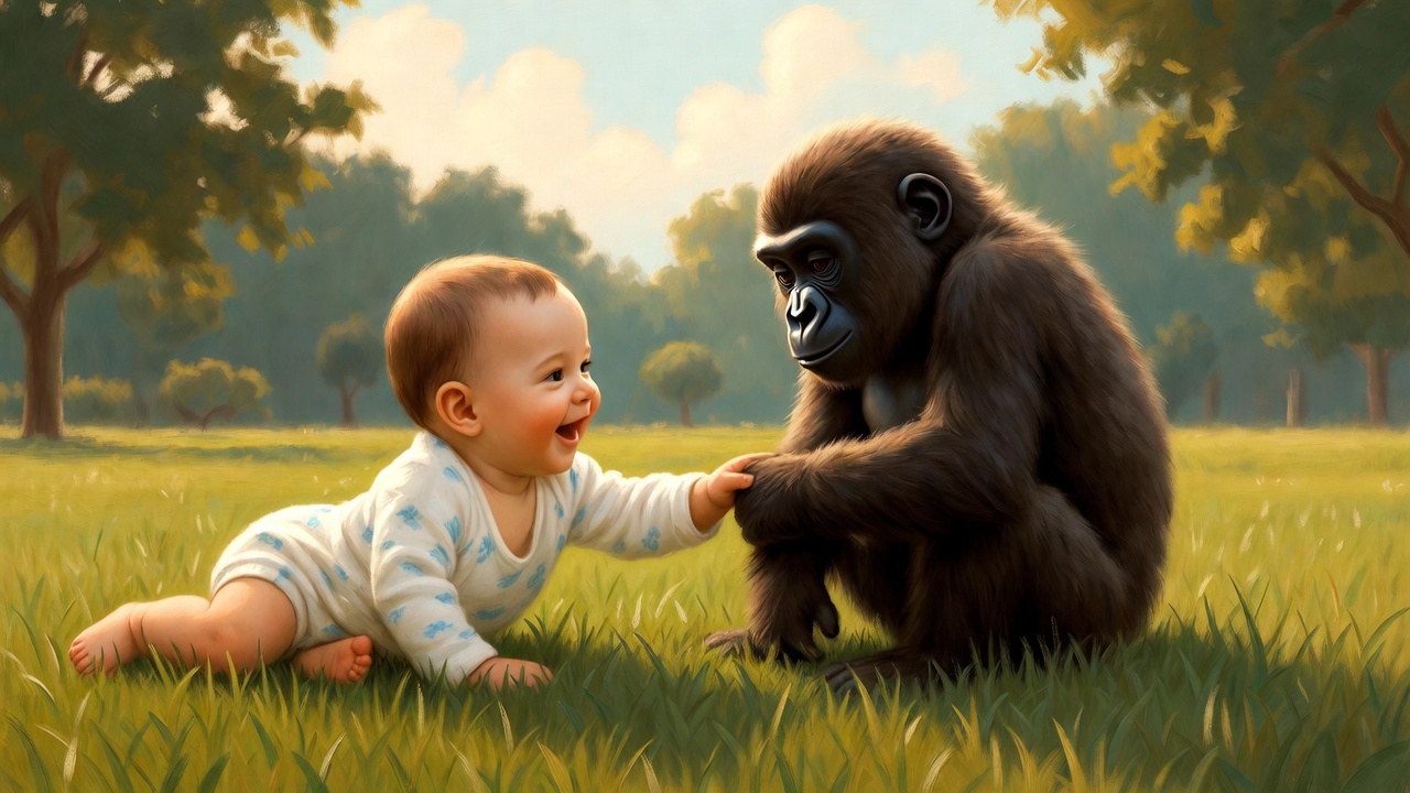 赤ちゃんとゴリラ